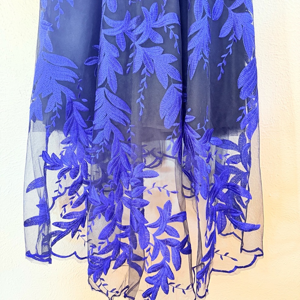 Mariel black with royal blue embroidered dress - Picture 10 of 12